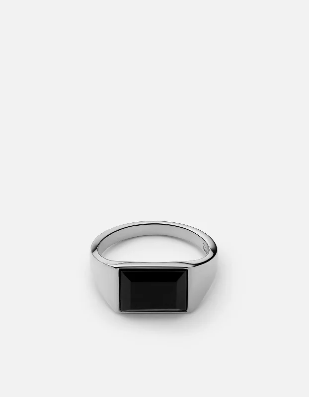 Make Your Outfit Shine With Discounted Jewelry Lennox Onyx Ring, Sterling Silver