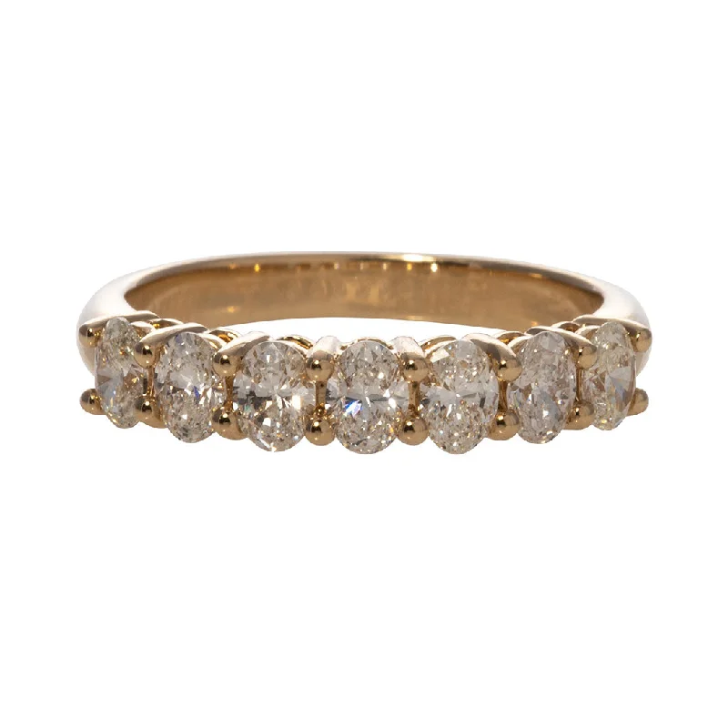 Sparkle More For Less – Jewelry Sale Happening Now Oval Diamond 7-Stone 14K Yellow Gold Band