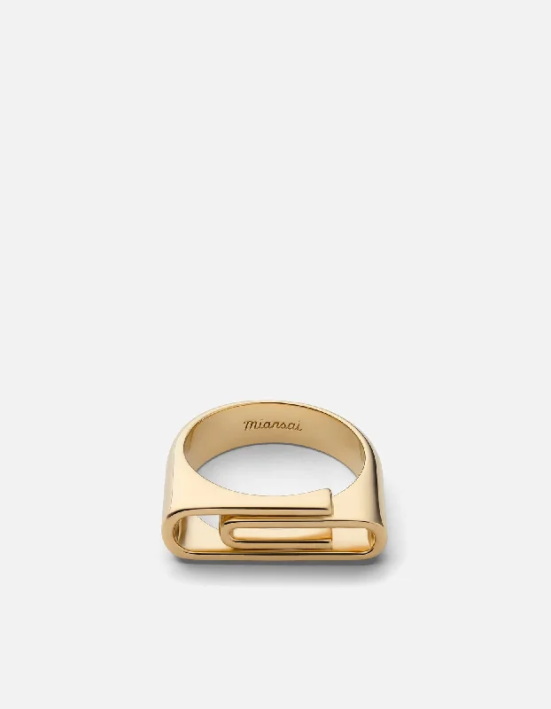 Affordable Luxury Jewelry For Every Occasion Paper Clip Ring, Gold Vermeil