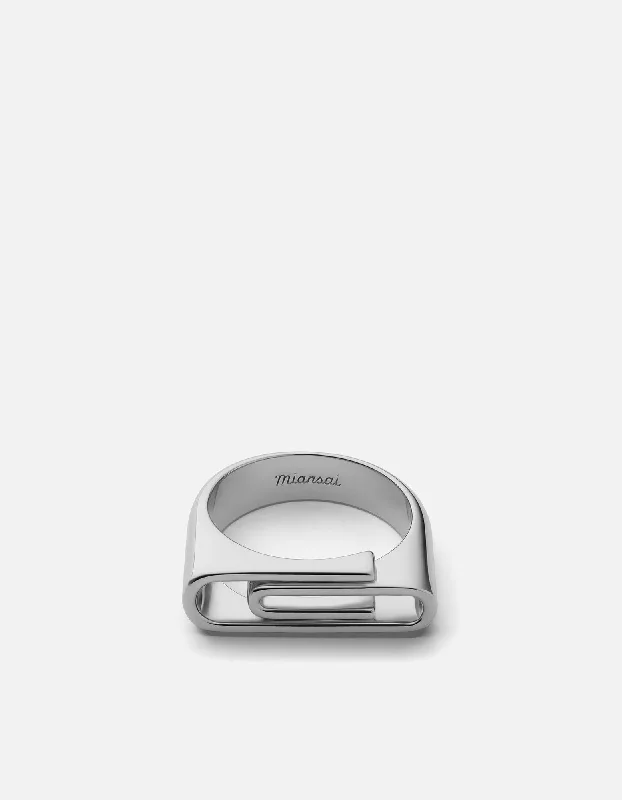 Discounted Jewelry For A Glamorous Look Paper Clip Ring, Sterling Silver