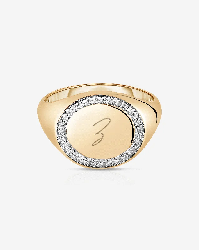 Shine Without Limits – Jewelry Sale Happening Now Pavé Diamond Border Signet Ring