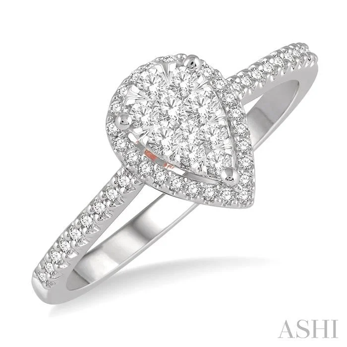 Flash Jewelry Sale – Get Stunning Pieces At Low Prices PEAR SHAPE HALO LOVEBRIGHT ESSENTIAL DIAMOND ENGAGEMENT RING