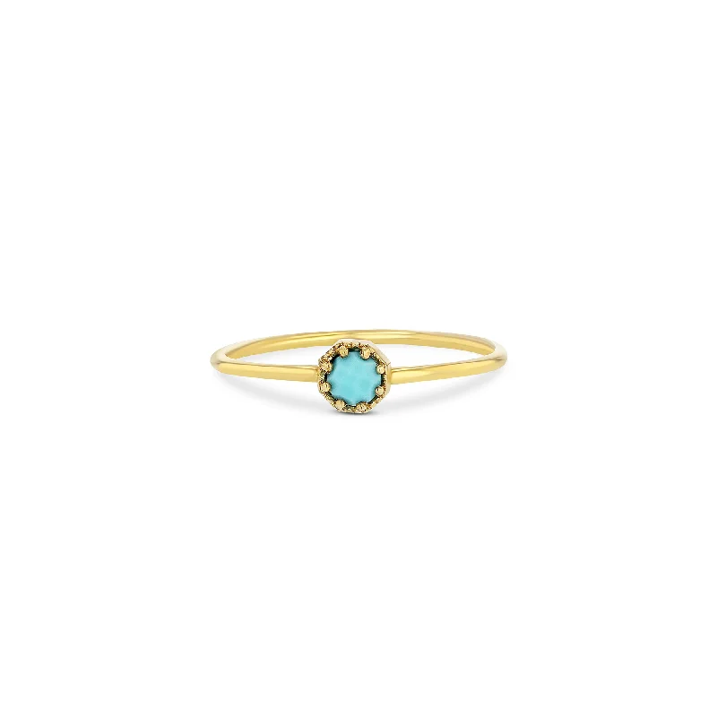 Make Every Moment Shine – Jewelry Discounts Available Petite Crown Bezel Turquoise Ring