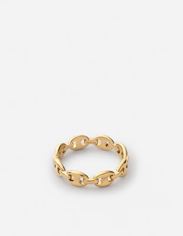 Limited-Stock Jewelry Sale – Once It's Gone, It's Gone Pyper Link Puff Ring, Gold Vermeil
