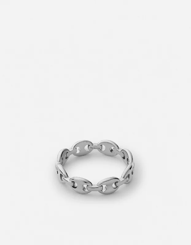 Last Chance To Grab Your Favorite Jewelry At A Discount Pyper Link Puff Ring, Sterling Silver