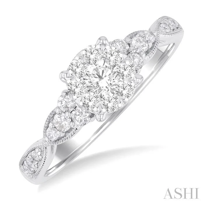 Stunning Jewelry At Even More Stunning Prices ROUND SHAPE LOVEBRIGHT DIAMOND ENGAGEMENT RING