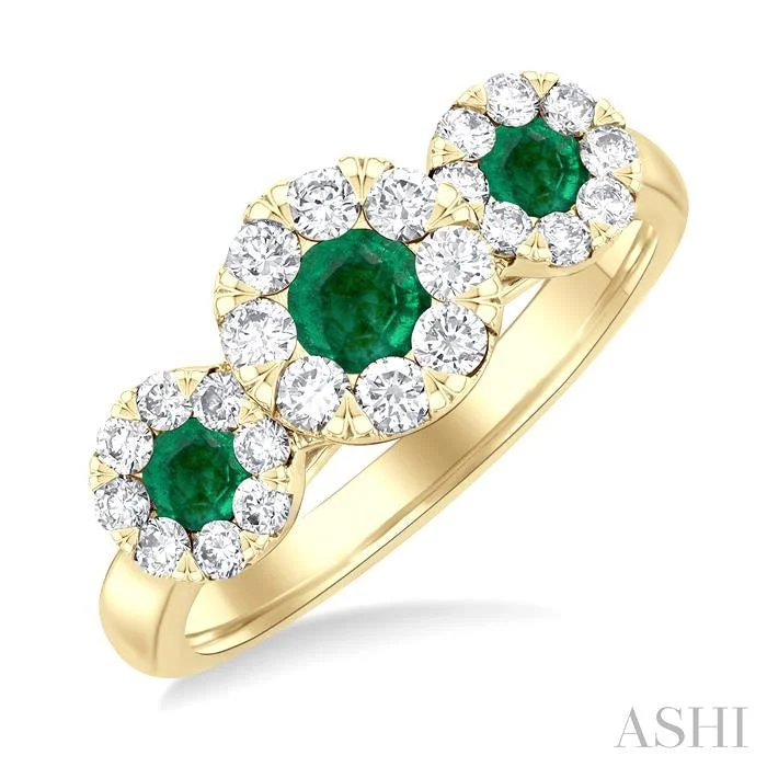 Breathtaking Jewelry At Limited-Time Savings ROUND SHAPE PAST PRESENT & FUTURE LOVEBRIGHT GEMSTONE & DIAMOND RING
