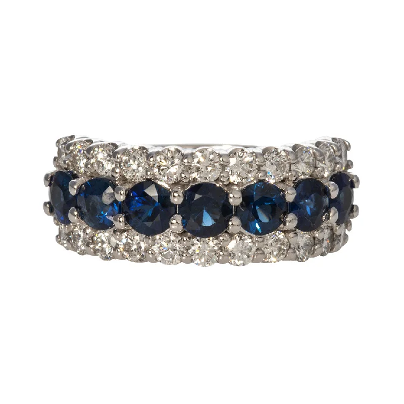 Affordable Elegance – Special Jewelry Sale Now Live 1.7ct Sapphire & 1.1ct Diamond 14K White Gold Anniversary Ring