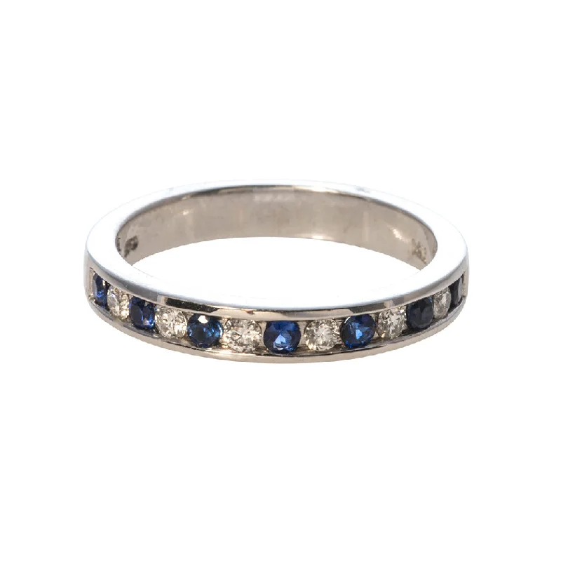 Must-Have Jewelry Pieces At Reduced Prices Sapphire & Diamond Channel Set 14K Gold Halfway Band