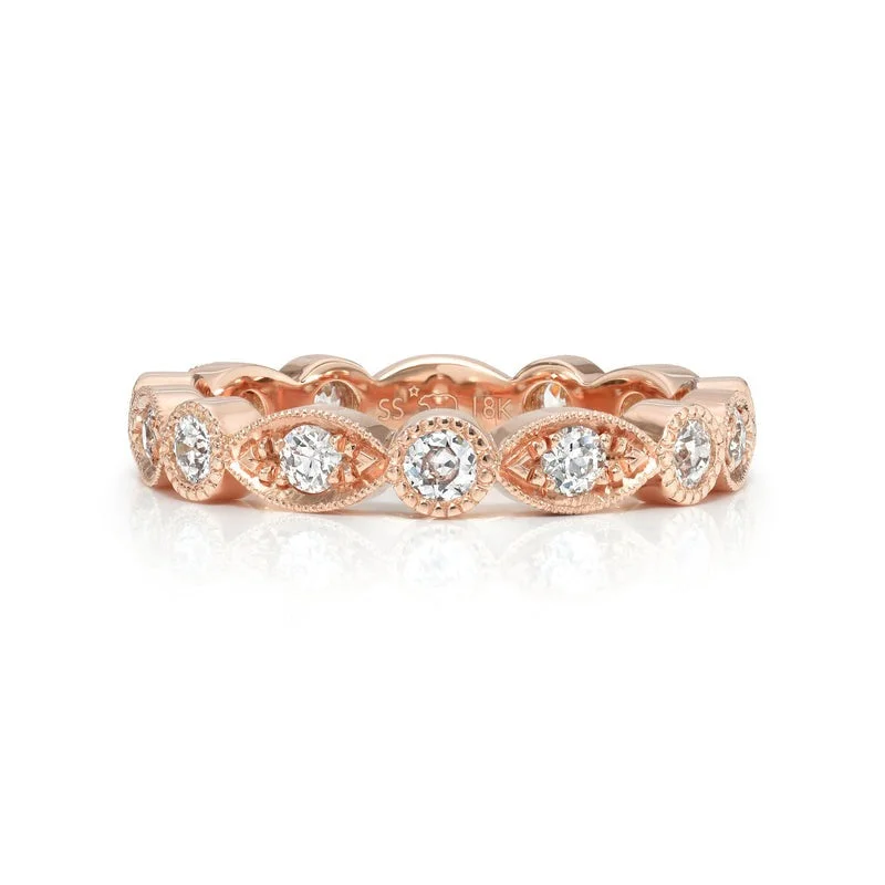 Affordable Glamour – Premium Jewelry For Less Single Stone 18K Rose Gold Elizabeth Band