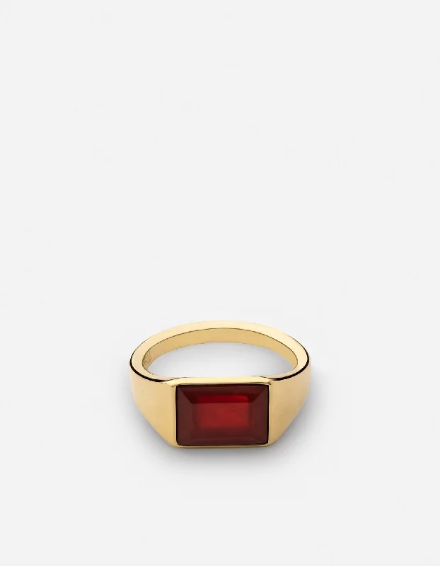 Fashion-Forward Jewelry At Incredible Prices Slim Lennox Agate Ring, Gold Vermeil