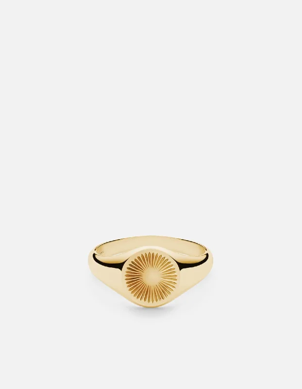 Unmissable Jewelry Sale – Shop Before It's Too Late Solar Signet Ring, Gold Vermeil