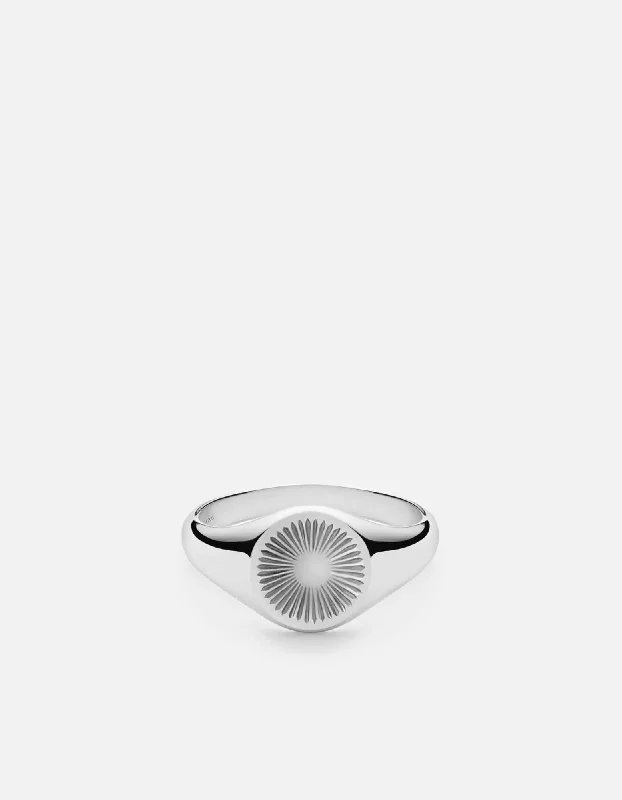 Breathtaking Jewelry, Breathtaking Prices Solar Signet Ring, Sterling Silver