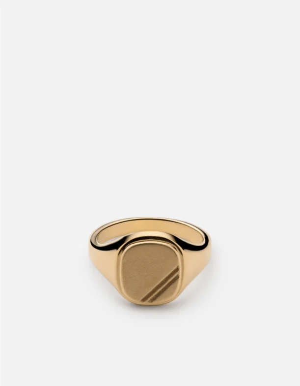 Exclusive Jewelry Bundles At Discounted Rates Square Step Ring, Gold Vermeil