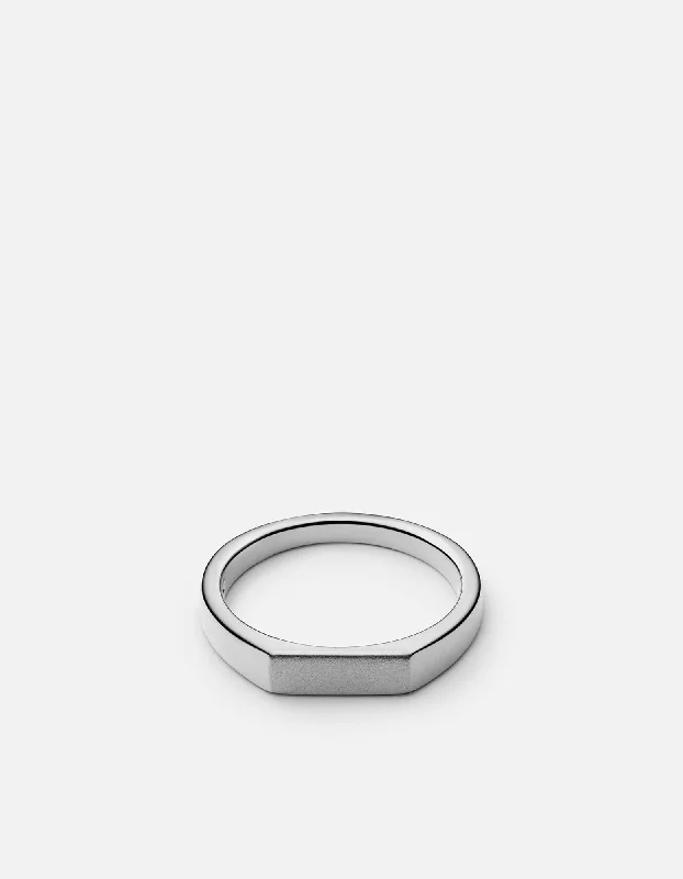 Premium Diamond Jewelry For Unforgettable Moments Thin Geo Ring, Sterling Silver