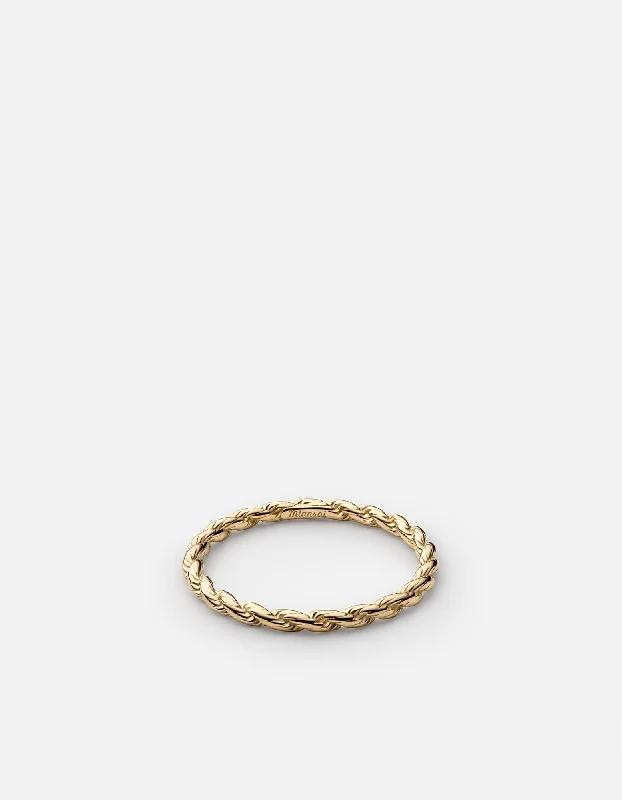 Bestselling Jewelry At Special Promotional Rates Thin Rope Chain Ring, Gold Vermeil