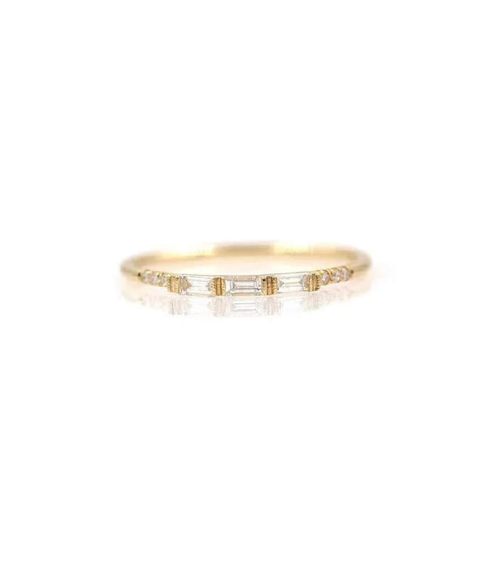 Jewelry Sale – Exclusive Styles At Lower Prices Triple Baguette and Pave Diamond Band