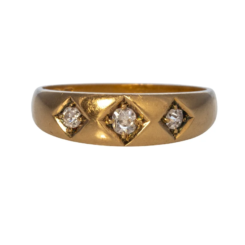 Buy More, Save More On Stunning Jewelry Pieces Victorian Diamond Three Stone 18K Gold Ring