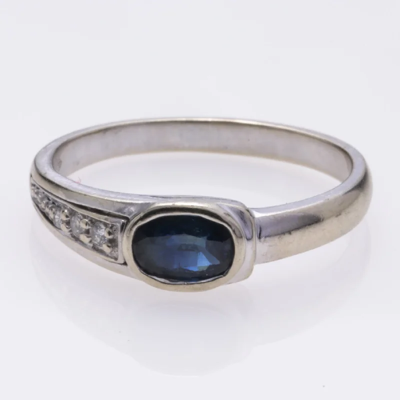 Dainty And Elegant Jewelry Now At Reduced Prices 10k White Gold Sapphire and Diamond Ring | 0.71ct, 0.03ctw | SZ 6.25