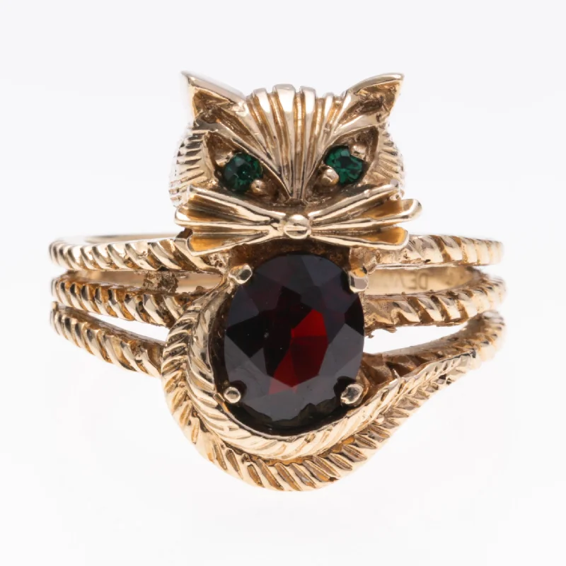 Unmissable Jewelry Discounts – Elevate Your Look For Less 10K Yellow Gold Garnet and Glass Ring | 1.44ct, 0.02ctw | SZ 6.75