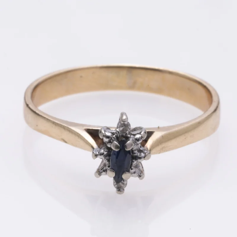 Celebrate With Sparkle – Jewelry Sale Now Live 10k Yellow Gold Sapphire and Diamond Ring | 0.14ct, 0.02ctw | SZ 7 3/4