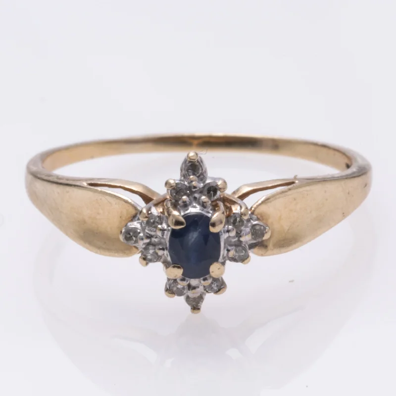 Save On Luxury Jewelry Pieces – Limited-Time Offers 10k Yellow Gold Sapphire and Diamond Ring | 0.216ct, 0.12ctw | SZ 9