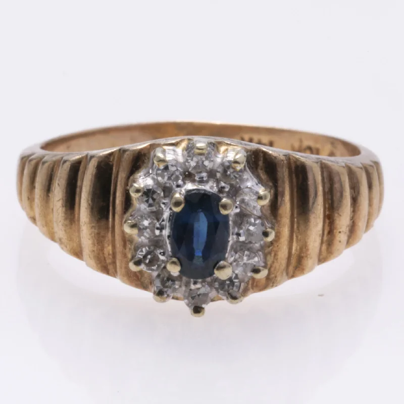 Shop Jewelry That Shines Without The High Price 10k Yellow Gold Sapphire and Diamond Ring | 0.28ct, 0.18ctw | SZ 7.5