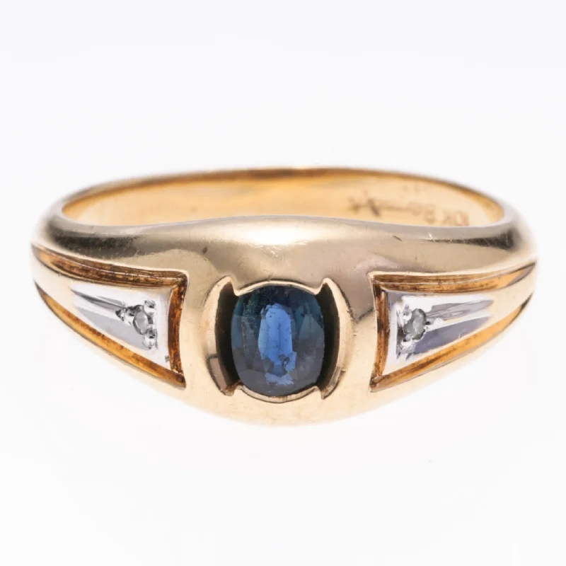 High-End Sparkle, Low-End Prices – Shop Now 10K Yellow Gold Sapphire and Diamond Ring | 0.38ct, 0.01ctw | SZ 9.75