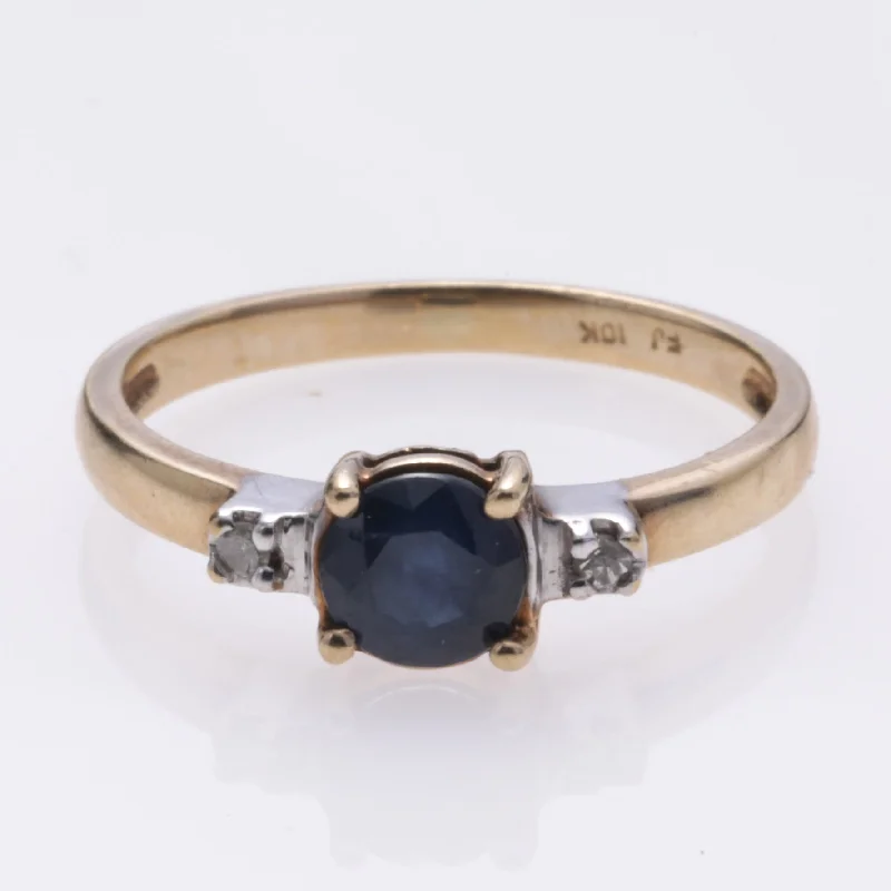 Grab Exquisite Jewelry At The Lowest Prices 10k Yellow Gold Sapphire and Diamond Ring | 0.58ct, 0.02ctw | SZ 5