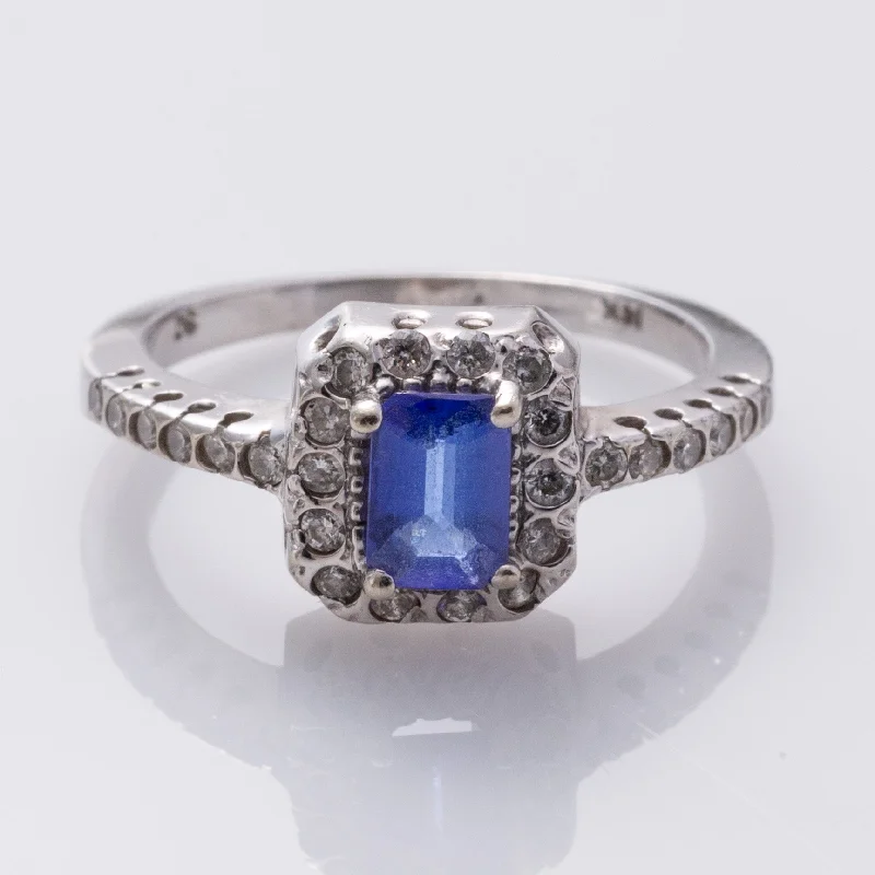 Exclusive Jewelry Sale – Shine For Less 14K White Gold Tanzanite and Diamond Ring | 0.66ct, 0.33ctw | SZ 6 |