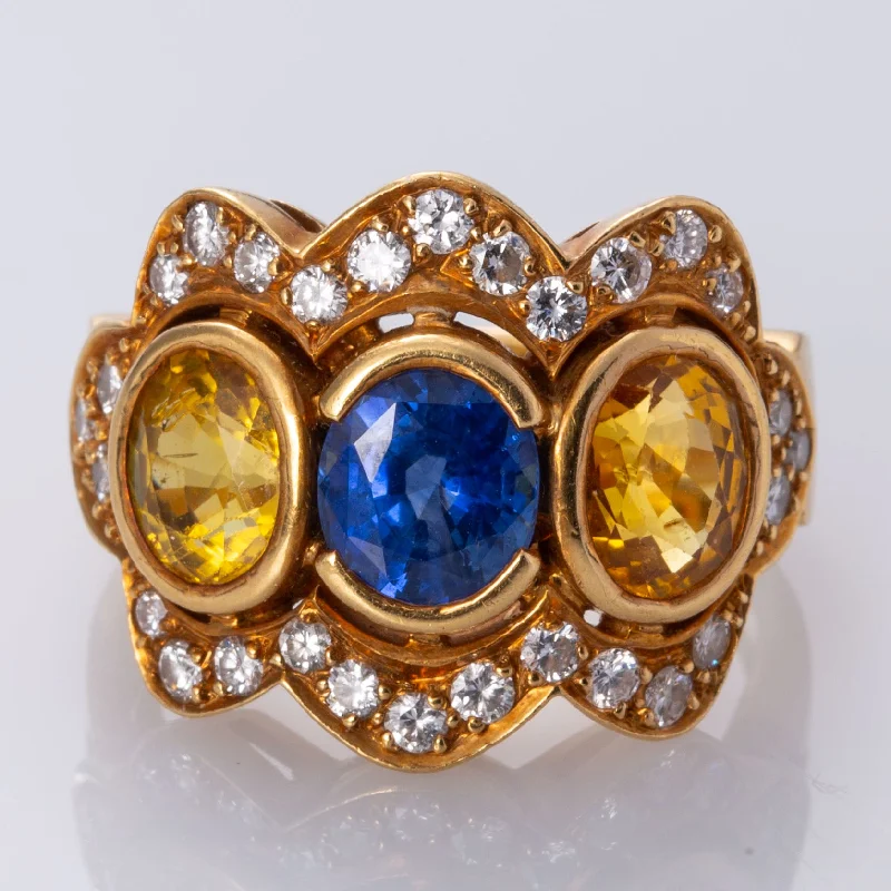 The Biggest Jewelry Sale Of The Year Is Here 14K Blue and Yellow Sapphire and Diamond Ring | 1.45 ct, 2.30 ctw, 0.49 ctw | SZ 5.5 |