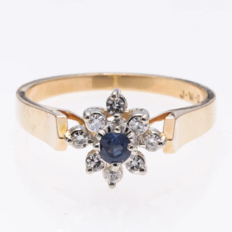 Flash Sale On Exquisite Jewelry – Don't Miss Out 14K Yellow Gold Sapphire and Diamond Ring | 0.05ct, 0.135ctw | SZ 6.5