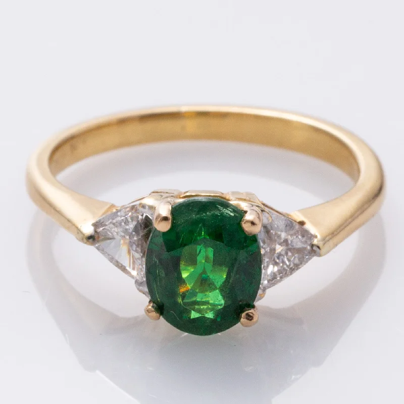 Seasonal Jewelry Sale – Upgrade Your Style Today 14K Tsavorite and Diamond Cocktail Ring | 1.32ct, 0.30ctw | SZ 4.25 |