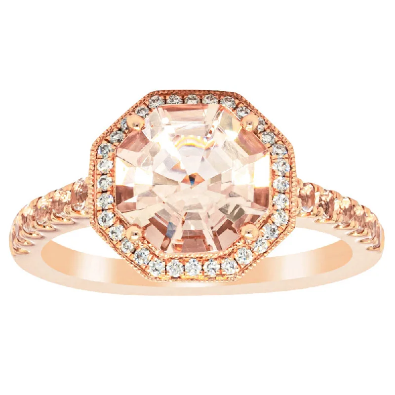 Unique Jewelry Designs Now At Discounted Rates 18ct Rose Gold Morganite Octavex Ring