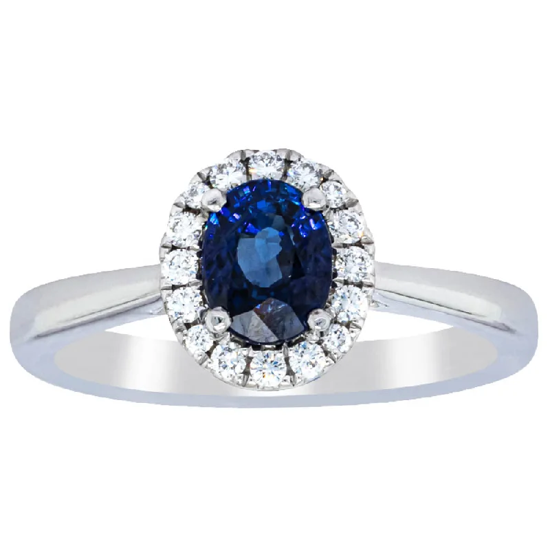 Premium Jewelry Now Available At Special Discounts 18ct White Gold 1.00ct Sapphire & Diamond Eclipse Ring