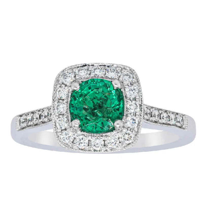 Personalized Jewelry Sale – Unique Gifts At Low Prices 18ct White Gold 1.11ct Emerald & Diamond Aurora Ring