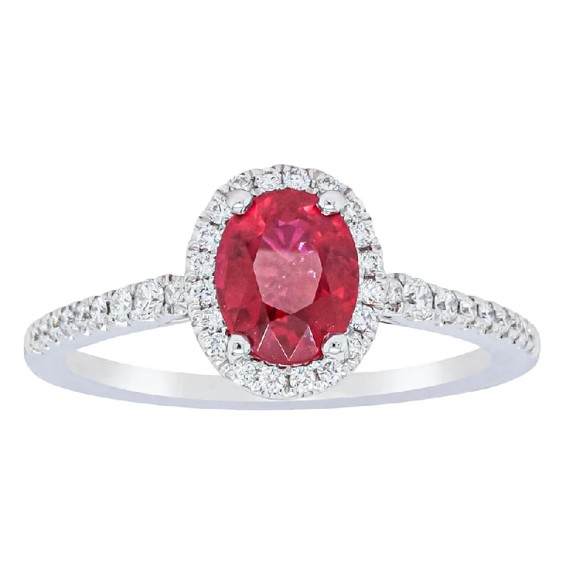 Big Discounts On Elegant Jewelry Collections 18ct White Gold 1.18ct Ruby & Diamond Mini Sierra Ring