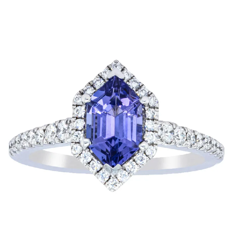 Limited-Stock Jewelry Clearance – Grab Your Favorites Now 18ct White Gold 1.30ct Tanzanite & Diamond Mini Sierra Ring