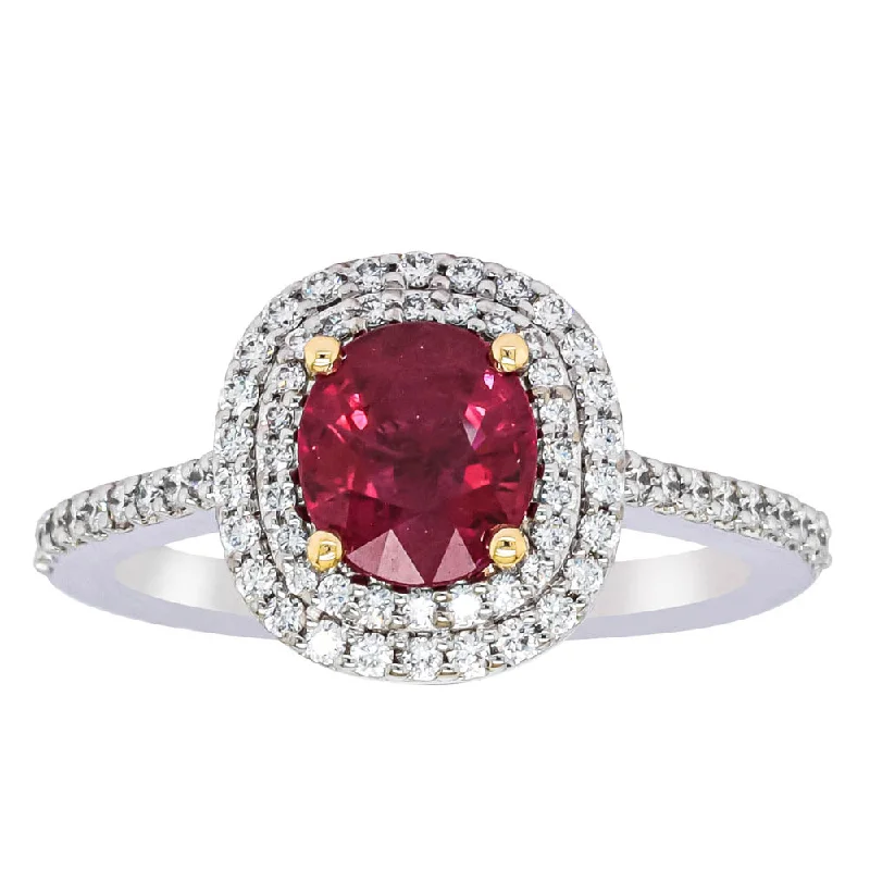 Elegant Jewelry, Affordable Luxury – Shop Now 18ct White Gold 1.35ct Ruby & Diamond Rosa Ring