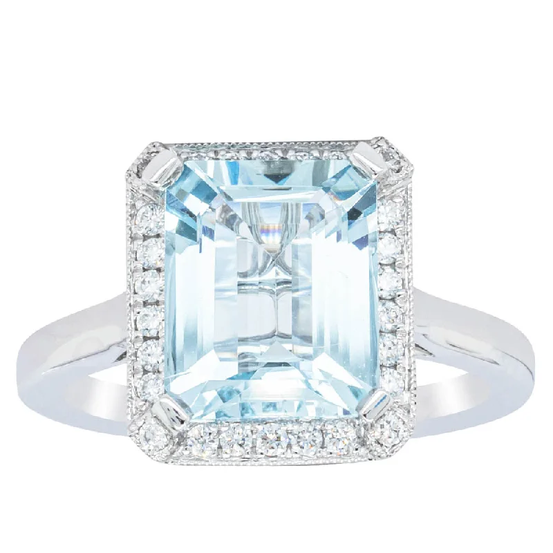 Elegant Jewelry At Unbeatable Prices – Shop Today 18ct White Gold 2.84ct Aquamarine & Diamond Empire Ring