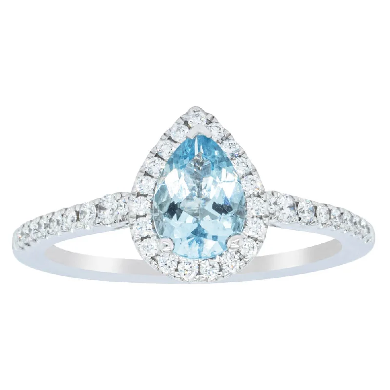 Jewelry Sale Alert – Shop Timeless Elegance Today 18ct White Gold .60ct Aquamarine & Diamond Mini Sierra Ring