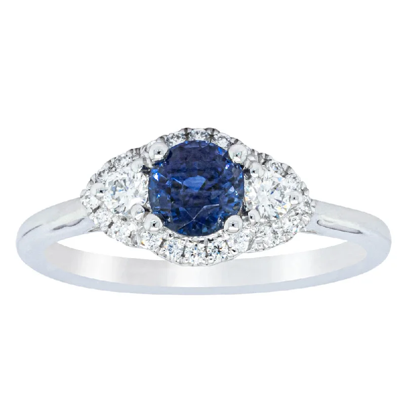 Bestselling Jewelry Now On Sale – Elevate Your Look 18ct White Gold .71ct Sapphire & Diamond Posie Ring