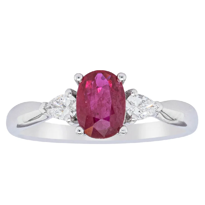 Premium Diamond Jewelry For Unforgettable Moments 18ct White Gold .76ct Ruby & Diamond Ayla Ring