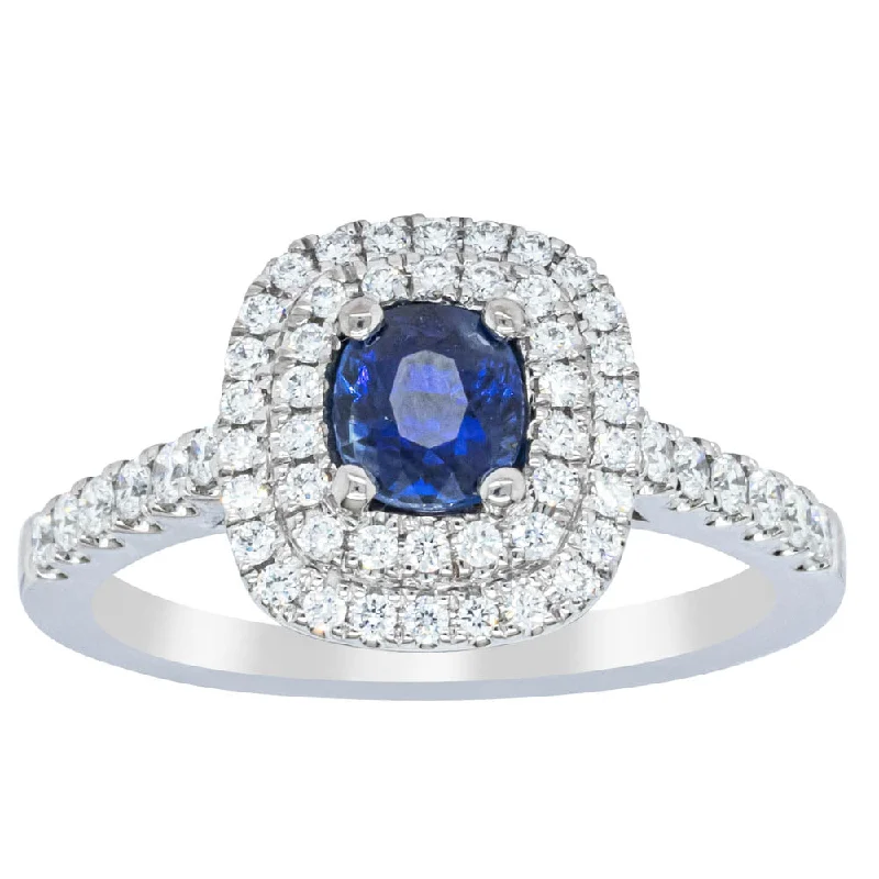 Shop Fine Jewelry With Amazing Deals 18ct White Gold .79ct Sapphire & Diamond Rosa Ring