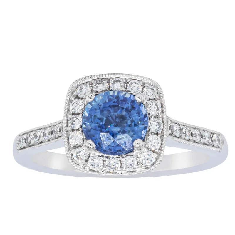 Dainty And Elegant Jewelry Now At Reduced Prices 18ct White Gold .92ct Sapphire & Diamond Aurora Ring