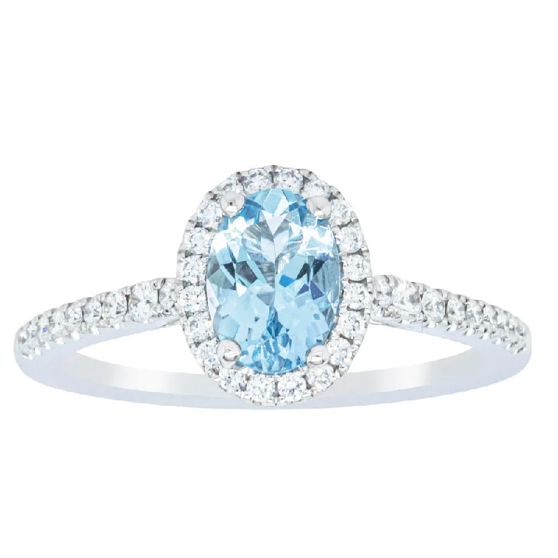 Timeless Beauty, Unbeatable Deals – Jewelry Sale On 18ct White Gold Aquamarine & Diamond Mini Sierra Ring