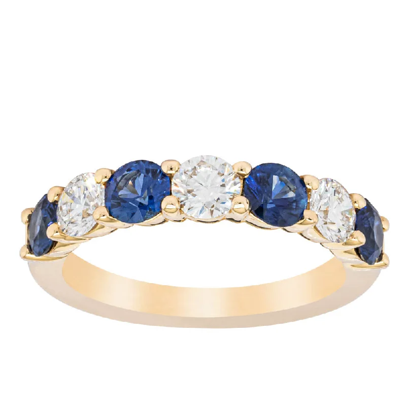 Unmissable Jewelry Sale – Shop Before It's Too Late 18ct Yellow Gold 1.19ct Sapphire & Diamond Panorama Ring