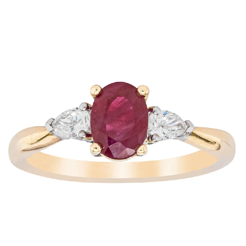 Glamorous Jewelry, Glamorous Deals – Shop Now 18ct Yellow Gold 1.25ct Ruby & Diamond Ayla Ring