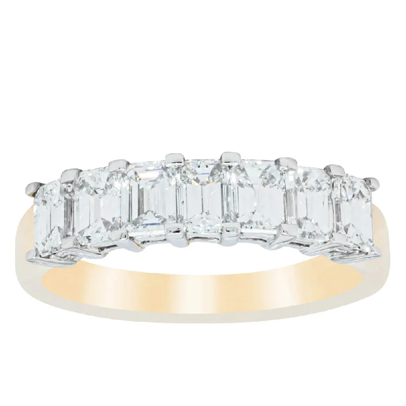 Delicate Crystal Jewelry For Sophisticated Charm 18ct Yellow Gold 1.54ct Emerald Cut Diamond Asra Ring