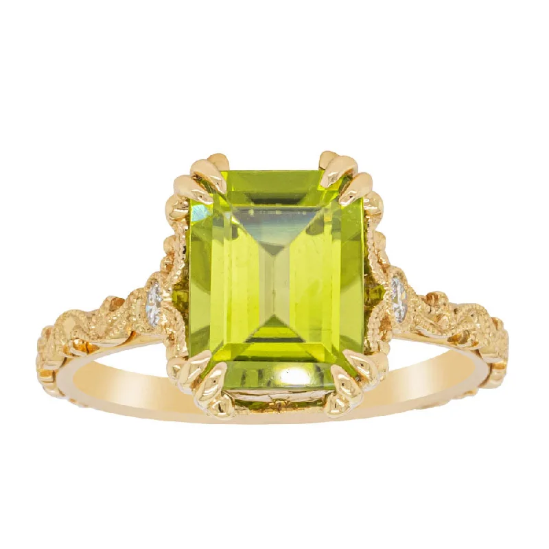 Personalized Jewelry Sale – Meaningful Gifts At Great Prices 18ct Yellow Gold Peridot & Diamond Romanov Ring